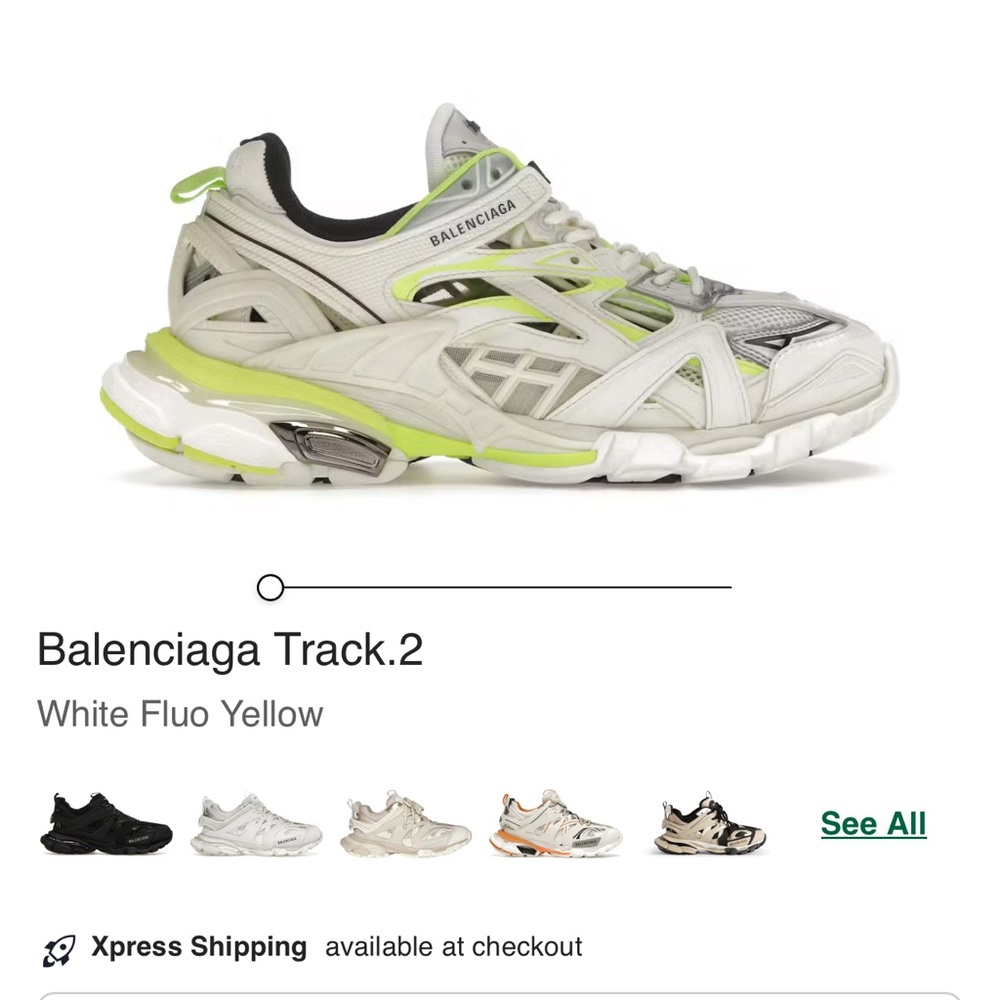 Balenciaga Track.2 Trainer in White and Neon Yellow